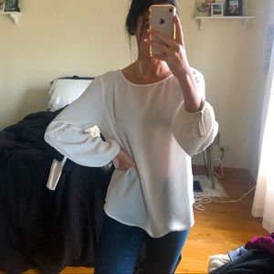 Ann Taylor white business casual blouse